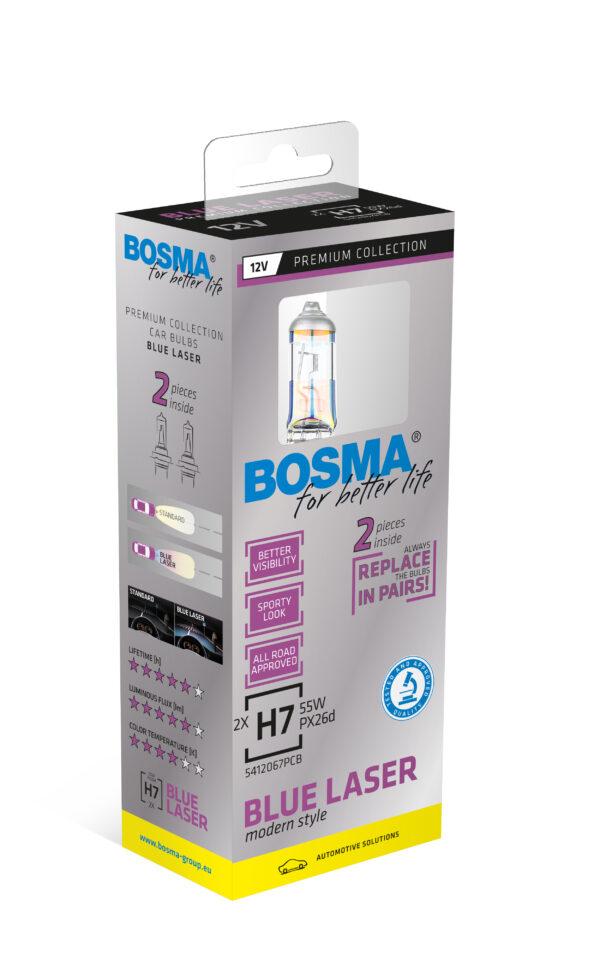 Bosma Pærer BLUE LASER 12V 55W H7 PX26d - 2 stk. Udvendig tilbehør > Pærer