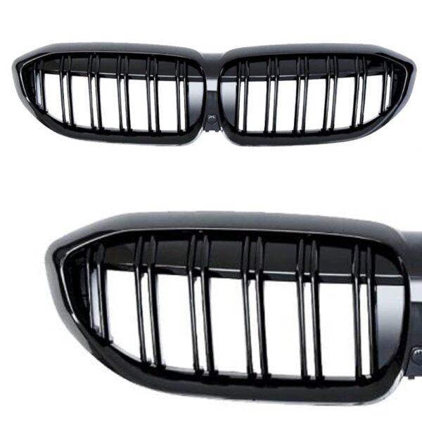 JOM Frontgrill med dobbelt ribbe sort til BMW 3 serie G20/G21 årgang 2019- Styling > Frontgrill