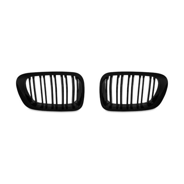 JOM Frontgrill med dobbelt ribbe i blank sort til BMW 3 serie E46 årgang 1999-2003 Styling > Frontgrill
