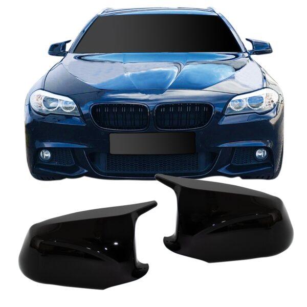 Spejlcover sæt i blank sort til BMW 5 serie F10