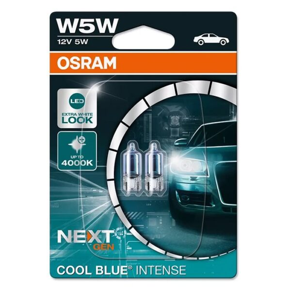 Osram Cool Blue Intense Next Gen W5W 12V - 2 stk. Udvendig tilbehør > Pærer