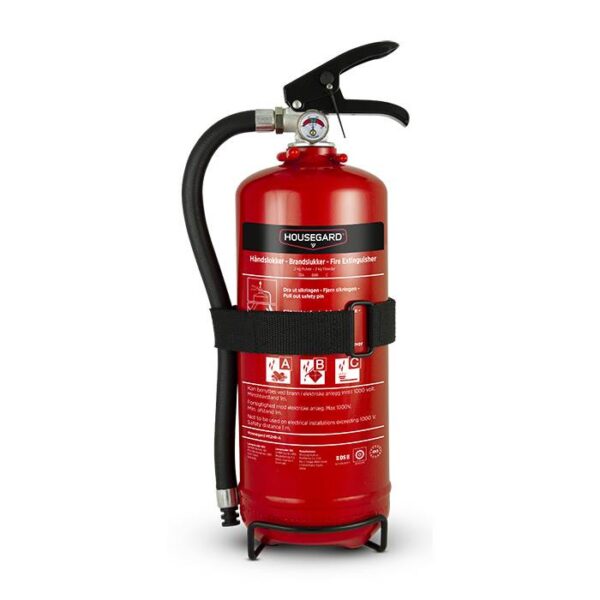 Housegaard brandslukker pulver 2 kg. med beslag Indvendig tilbehør > Sikkerhed