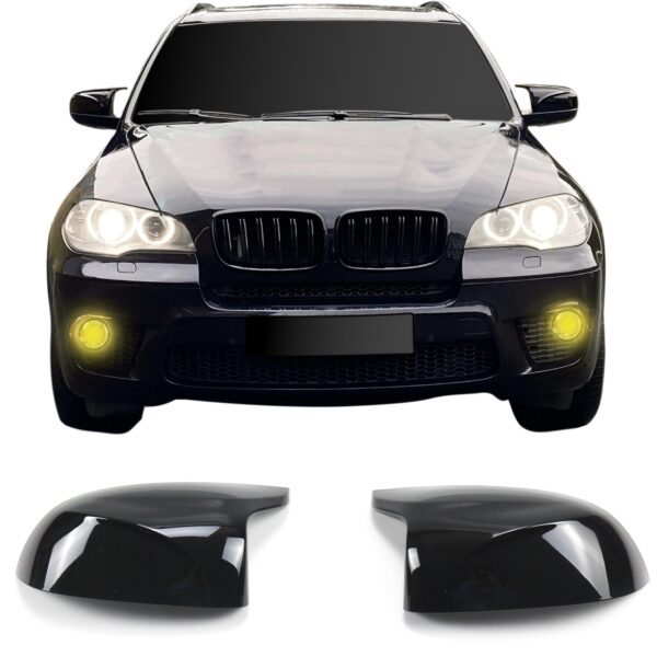 Spejlcover sæt i blank sort til BMW X5 (E70)