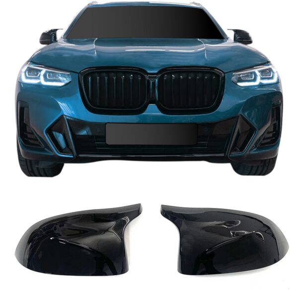 Spejlcover sæt i blank sort til BMW X6 (F16)