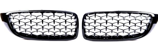 JOM Frontgrill diamond style i blank sort til BMW serie 4 F32/F33/F36/F82/F83 Styling > Frontgrill