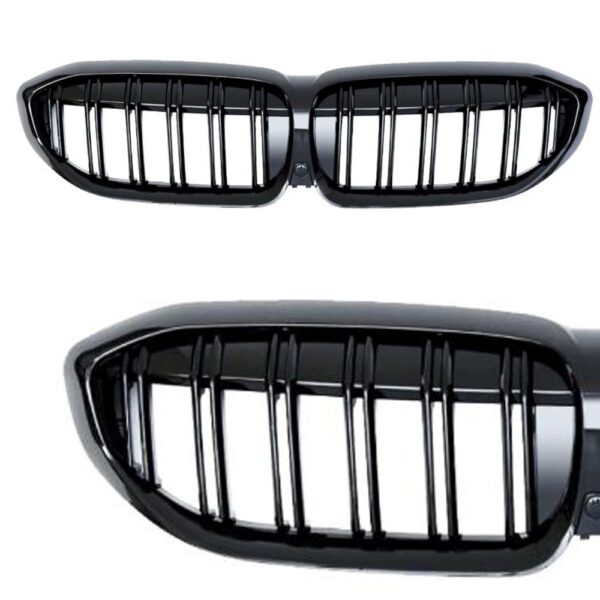 JOM Frontgrill med dobbelt ribbe sort til BMW 3 serie G20/G21 årgang 2019- Styling > Frontgrill