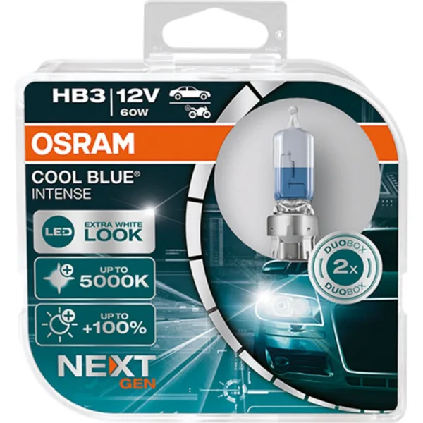 Osram HB3 Cool Blue Intense NEXT GEN pærer sæt (2 stk) pak HB3 Autopærer