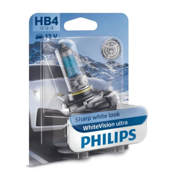 Philips HB4 WhiteVision Ultra pærer med Xenon effekt & +60% mere lys 1 stk Philips WhiteVision Ultra +60% mere lys