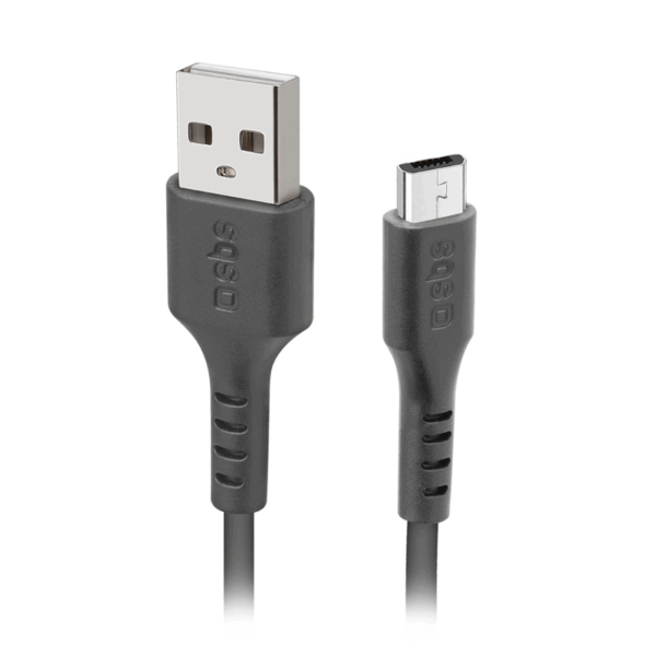 SBS data- og opladningskabel USB 2.0 - Micro USB. 1 meter - Sort Indvendig tilbehør > Mobil tilbehør