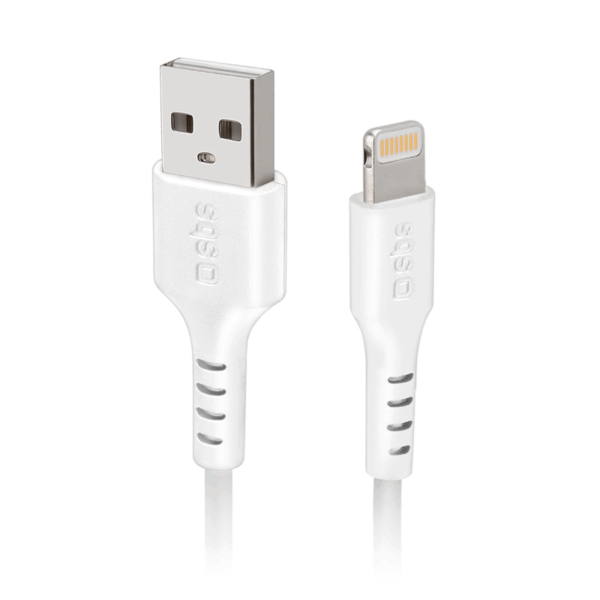 SBS Lightning kabel. 2m - Hvid Indvendig tilbehør > Mobil tilbehør