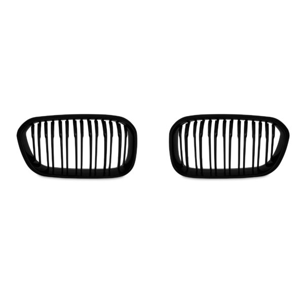 JOM Frontgrill med dobbelt ribbe i blank sort til BMW serie 1 F20/F21 årgang 2015- Styling > Frontgrill