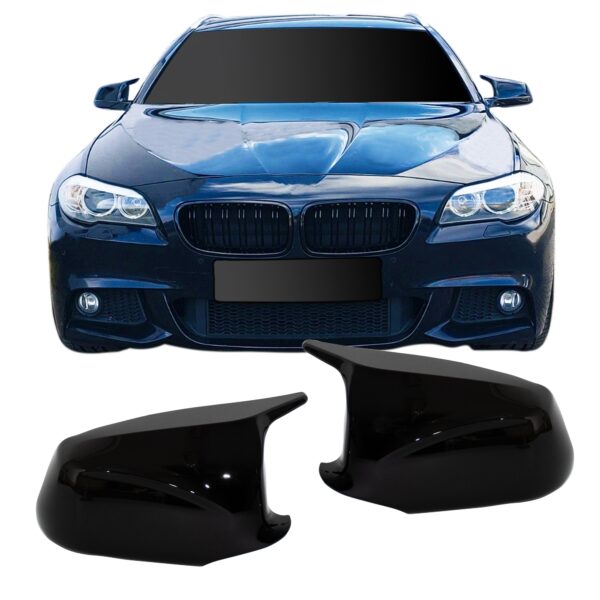Spejlcover sæt i blank sort til BMW 5 serie F10